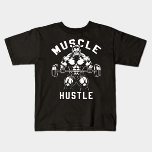 Muscle Hustle Gorillas Gym Illustration Kids T-Shirt